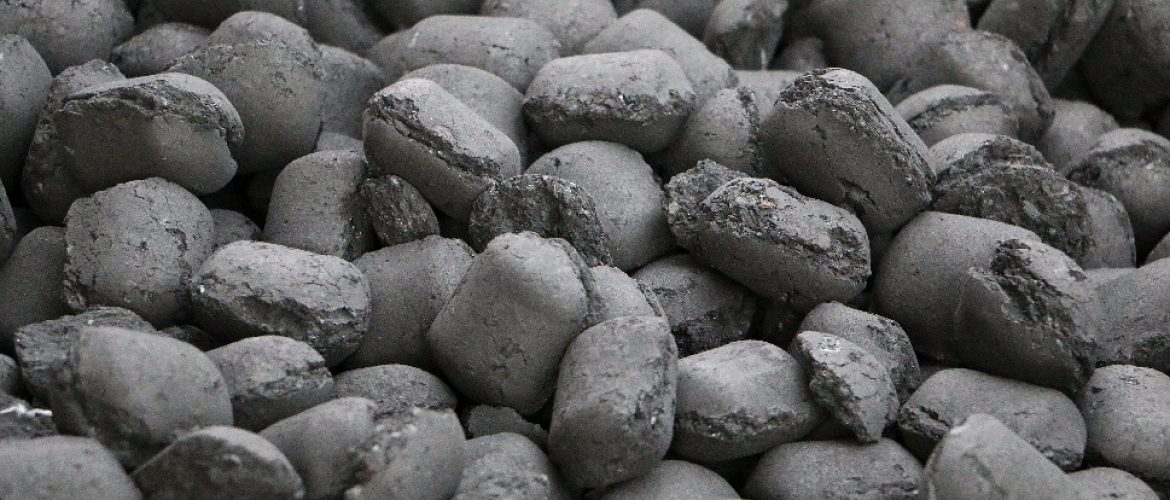 a heap of charcoal is lying in the grill