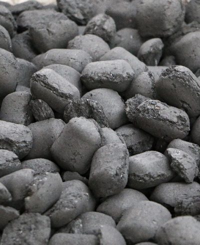 heap of charcoal a heap of charcoal is lying in the grill